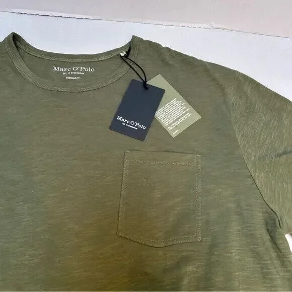 Marc O'Polo NWT Organic Regular Fit Cotton Green Heathered T-Shirt Size XXL - Picture 2 of 7